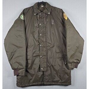 Vintage 70s/80s Yakima Sheriffs Posse Uniform Quilt Lined Jacket Hood M/L Talon